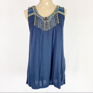 Bobeau Embroidered Tank